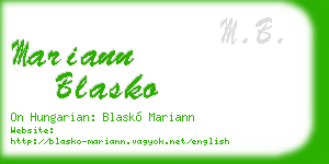 mariann blasko business card